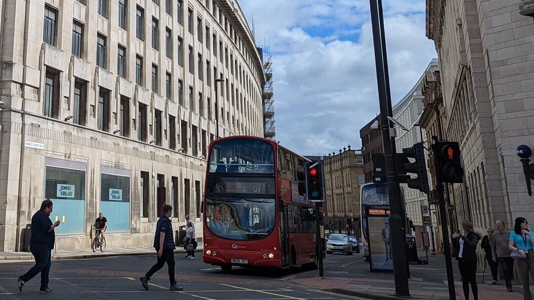 Red bus in Newcastle