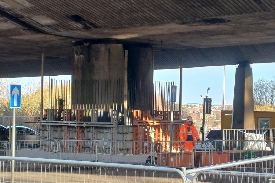 Photo of underneath Gateshead Flyover Bridge