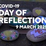 Day of covid reflection, stones with designs on